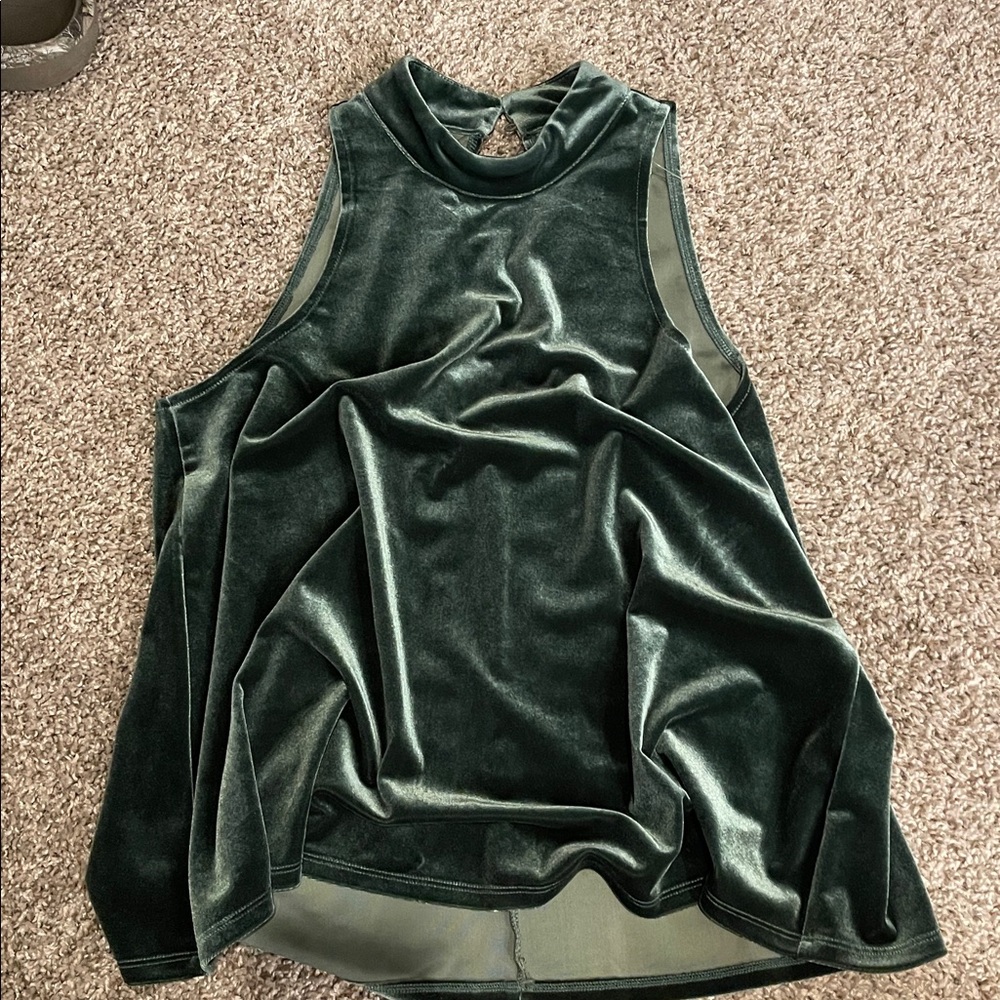 Abercrombie & Fitch Forest Green Velvet Top